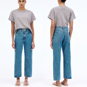 Slvrlake London Crop Straight High Rise Jeans Stones Thrown Size 24 26445